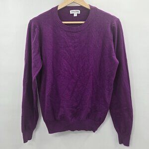 Sangtree Purple Cashmere Blend Round Neck Pullover Sweater Medium